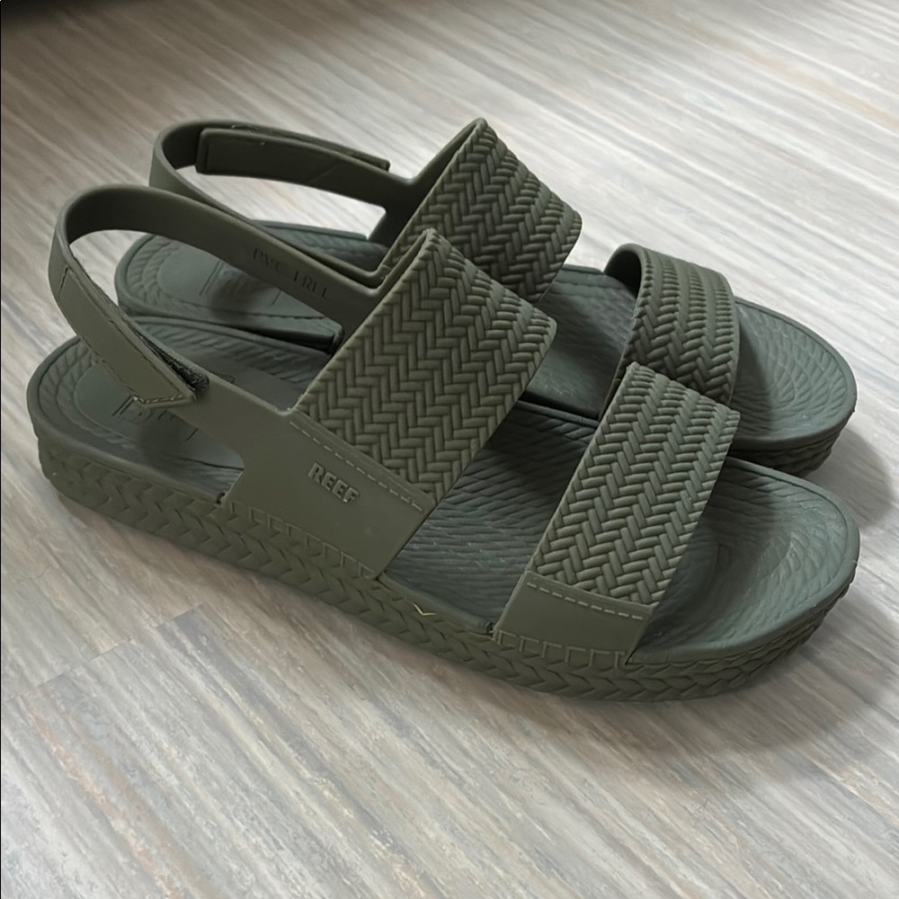 Reef Olive Woven Strap Sandals